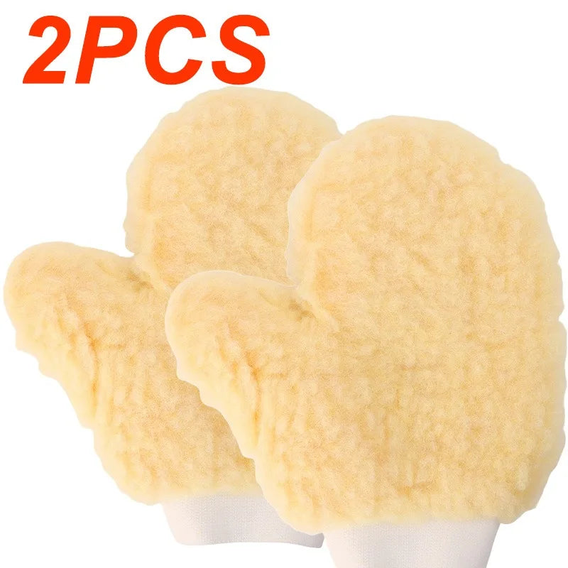 1/2PCS Auto Long Plush Pipe Brush Mittens Paint Brushes Paint Gloves Brushes for Car Washing Gloves Daub Cleaning Tools