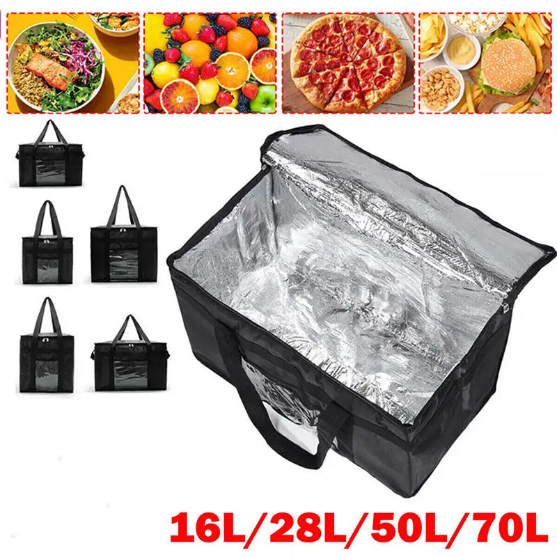 70L Insulated Thermal Cooler Bag Insulation To Keep Cold Large Capacity Portable Lunch Bag Zip Picnic Camping Tin Foil Food Bag