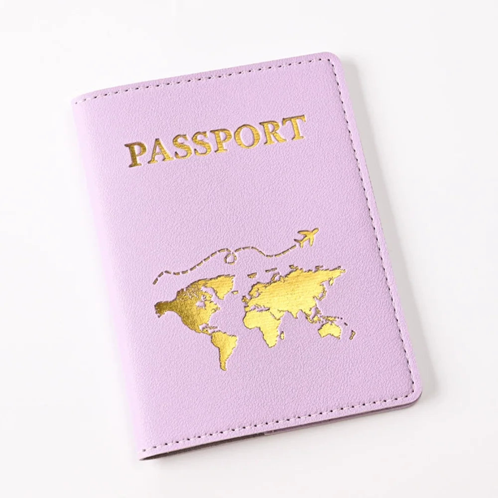 Custom Name Travel Passport Cover Gold Global Map Persoanlized Initials Passport holder New Women Men Travel Accessories