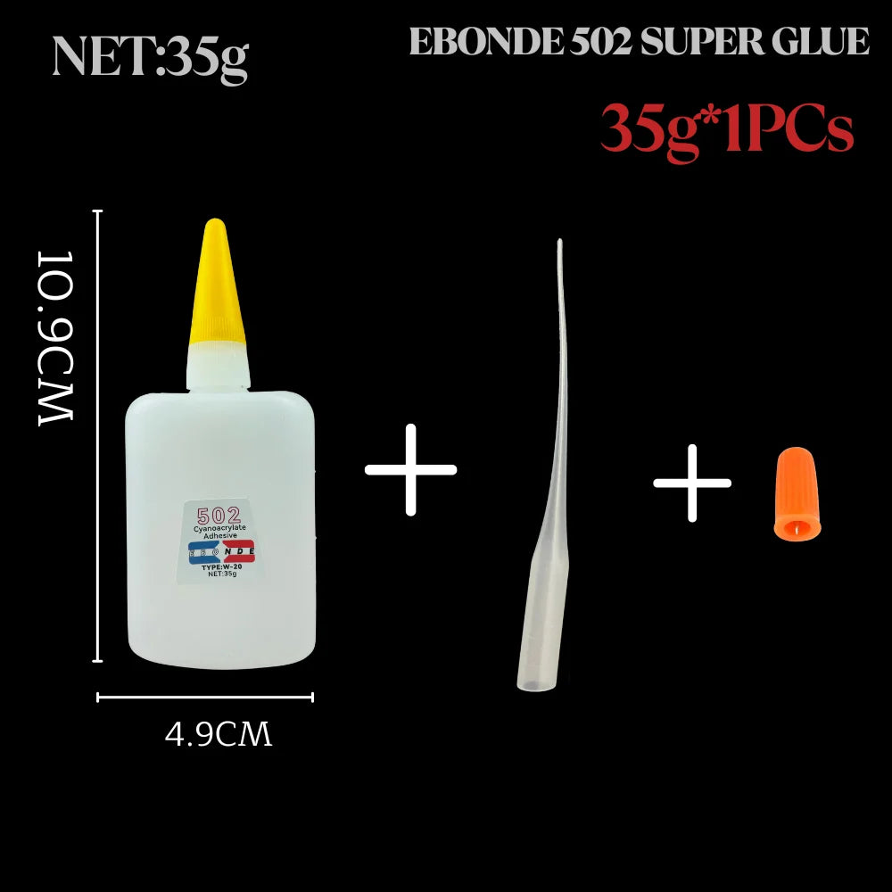 502 Thin Liquid Super Glue Cyanoacrylate Instant Strong Quick Dry Adhesive for Ceramic, Metal, Wood, Rubber, Plastic 3g/15g/35g