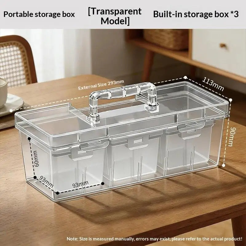 Transparent Plastic Storage Toolbox Detachable Divider Independent Small Case For Screws Tiny Hardware Parts Organizer