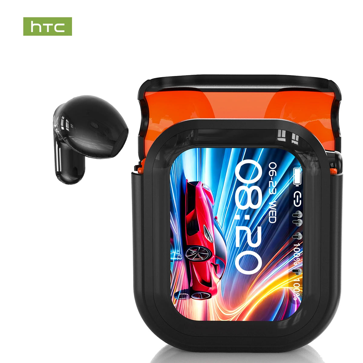 Bluetooth Auricles HTC NE20 True Wireless Earphone Bluetooth 6.0 TWS LCD Display HiFi Bass Sound Headphones Type C Choice