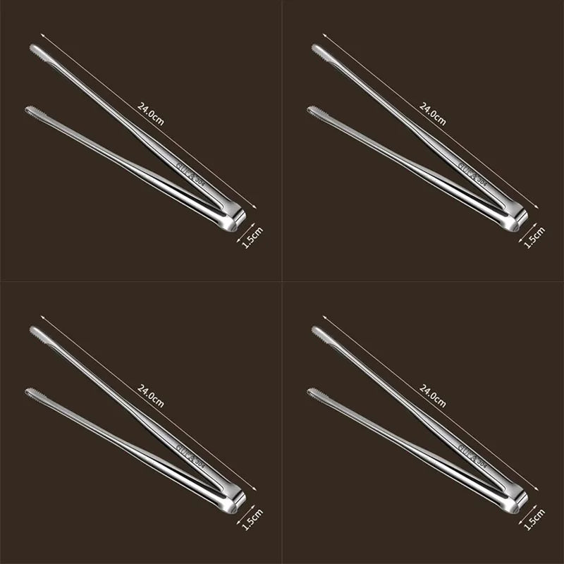 1/5pcs Stainless Steel Barbecue Clip Multifunction Food Tongs Clip Steak Tongs Lengthened Barbecue Clip Kitchen Barbecue Gadgets
