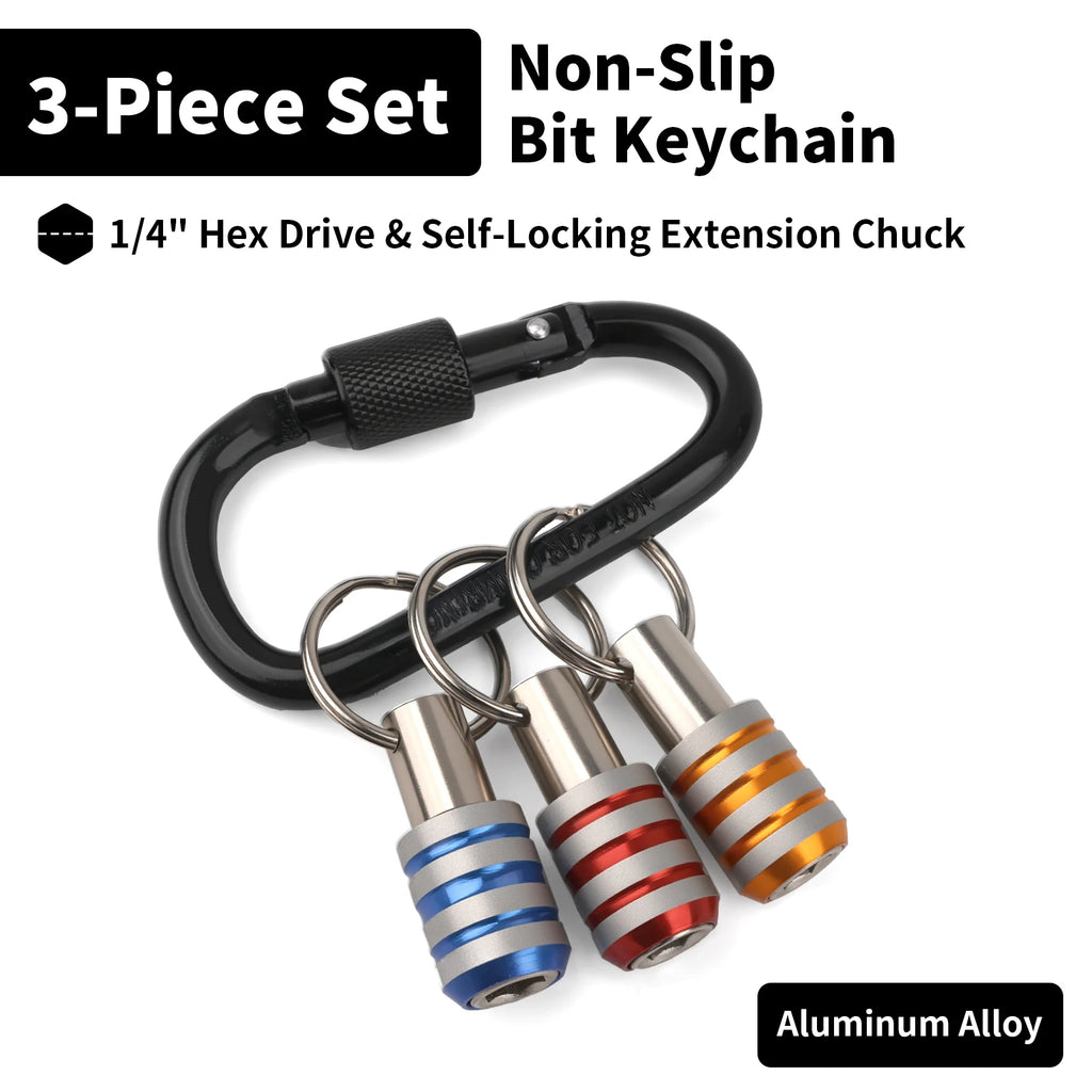 3/7/12Pcs Hex Shank Screwdriver Bit Holder 1/4 Inch With Carabiner Portable Quick-change Extension Bar Keychain Screw Adapter