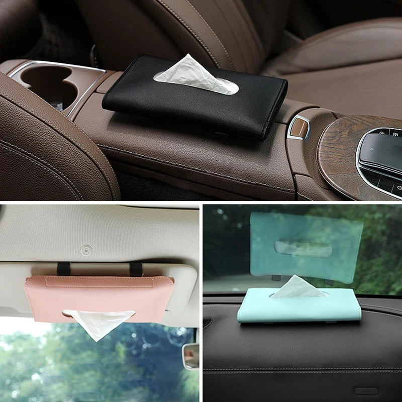 1-4Pcs Car Tissue Box Holder Armrest Paper Towel Storage Bag Organizer For JAC Kia Jeep Lexus Infiniti Isuzu Interior