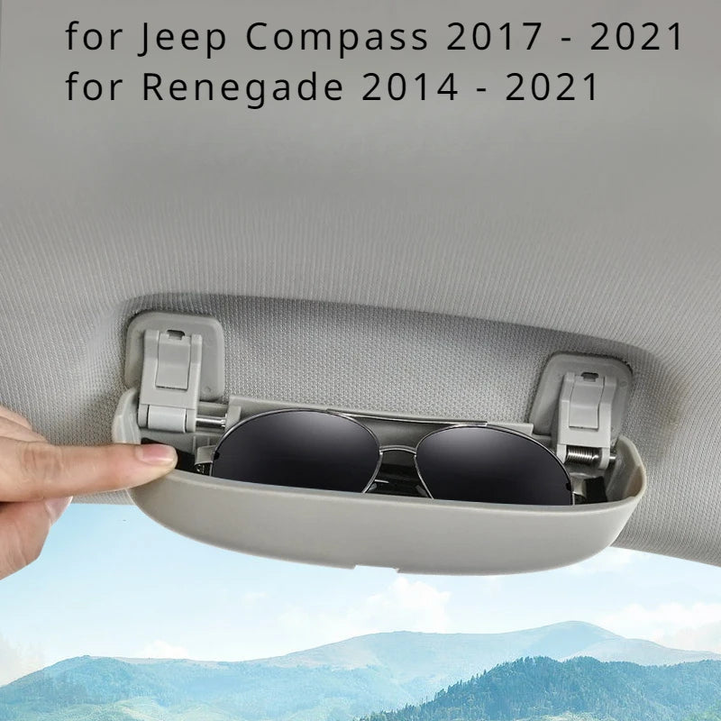Car Sunglasses Case Glasses Holder for Jeep Compass 2017 - 2025 Renegade 2014 - 2023 Glasses Storage Box Accessories