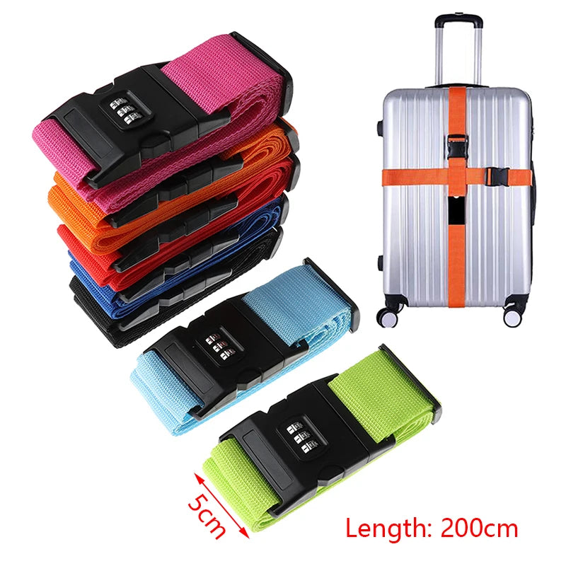 1Pcs Nylon Luggage Strap Adjustable Travel Suitcase Buckle Strap Baggage Belt Travel Accessorises Suitcase Packing Seat Belt