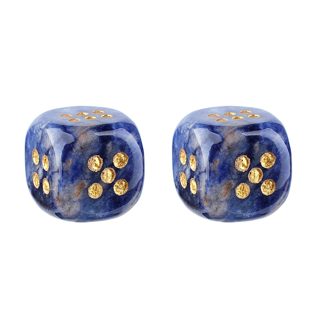 2PCS 6-Sided Mahjong Dice Polished Energy Stones Crystal D6 Mahjong Dices for Casino Games Craps DIY Crafts Spiritual Decor