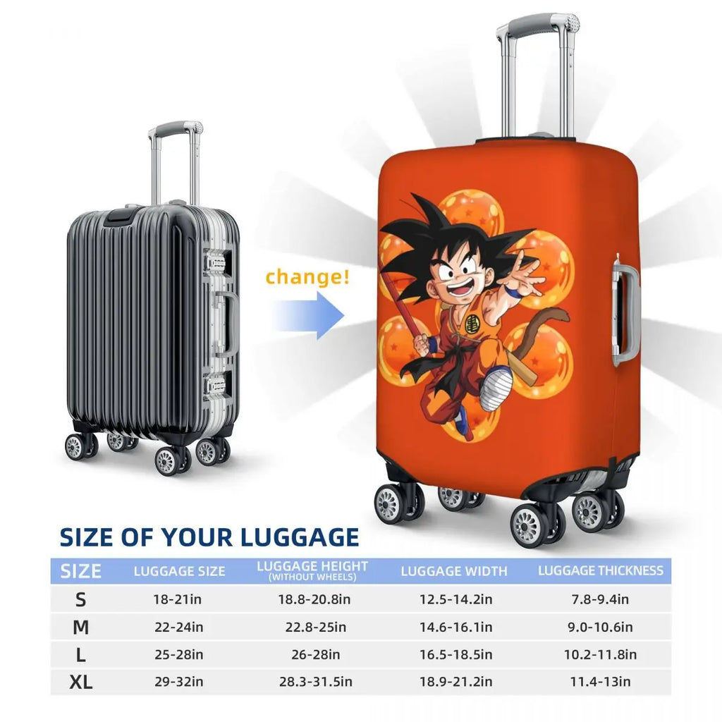 Kid Goku With Dragon Balls Dragon Ball Suitcase Cover Travel Flight Practical Luggage Accesories Protector