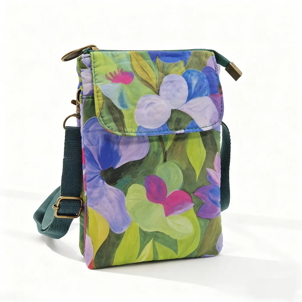Fresh countryside fabric crossbody phone bag - floral five-layer crossbody women's bag