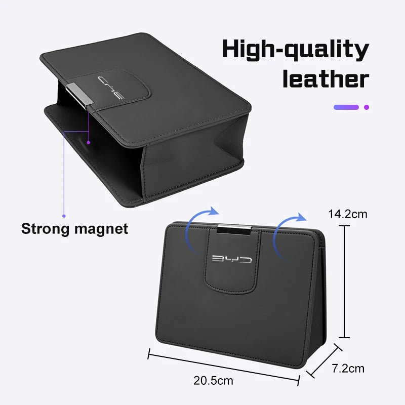 For BYD Song Plus Yuan Pro Tang EV F0 F3 Seal u DMi Han Car Leather Trash Can ,Door Garbage Bag, Seat Back Hanging Storage Box