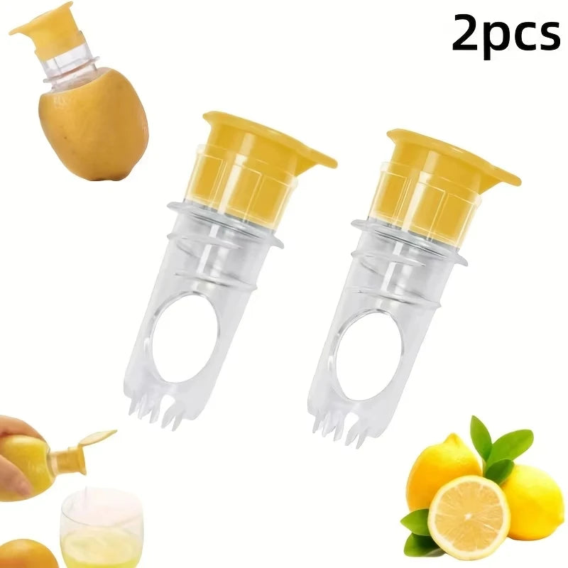 1/2pcs Lemon Mini Squeezer Portable Lemon Juicer With Lid, Squeeze Lime for Cocktails Easy Juice Extractor Freshness Preserving