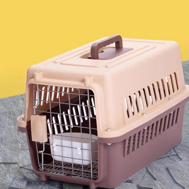 ‌Large Dog Crate for Air Travel - Pet Carrier with Wheels, Foldable Kennel for Golden Retriever, Airline Approved Portable Cage