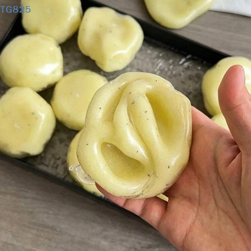 【AN】Realistic Mashed Potato Squeeze Ball, Textured Crinkle Sound Stress Relief Squeeze Toy, Sensory Fidget Toys Relaxing Gifts