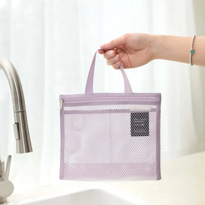 Mesh Toiletry Storage Bags Handbags Portable Travel