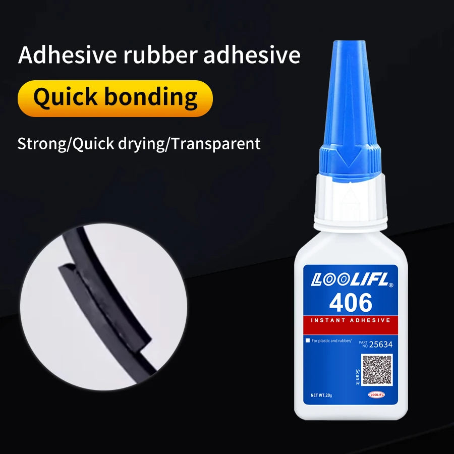 LOOLIFL 406 Glue Instant Quick Dry Cyanoacrylate Strong Adhesive Universal Fast Repairing Glue For Wood Plastic Jewelry Glue