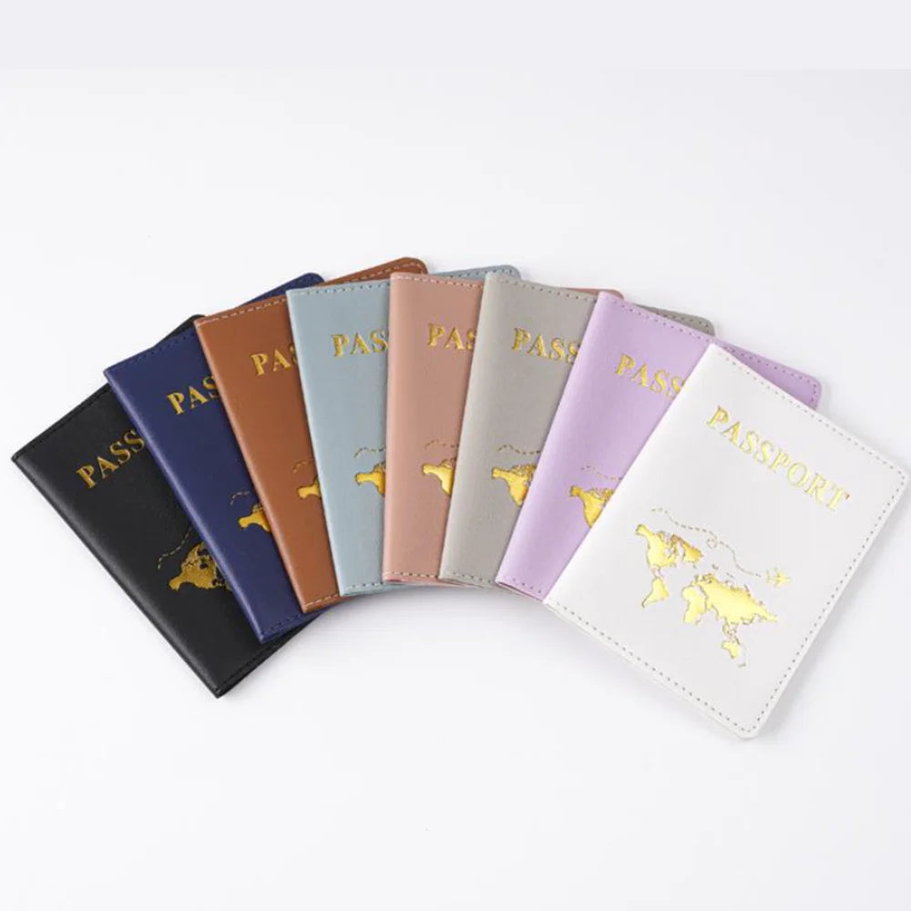 Custom Name Travel Passport Cover Gold Global Map Persoanlized Initials Passport holder New Women Men Travel Accessories