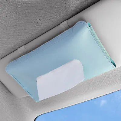 Car Sun Visor Tissue Box PU Leather Tissue Box Holder Car Sun Visor Mask Storage Box Car Interior Decoration Auto Accessories
