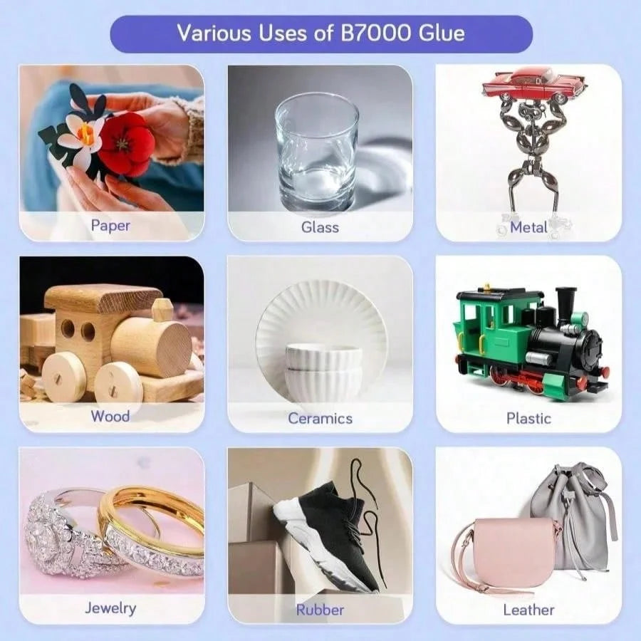 B7000 Clear Glue With Precision Applicator Tip, Suitable For Rhinestone Adhesive, Crafts Making,Shoe Bonding,Jewelry DIY,Metal.
