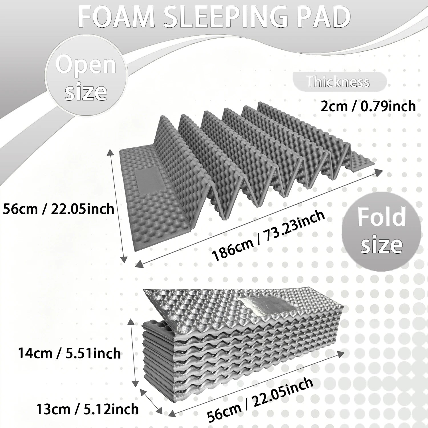Egg Nest Sleeping Mat 330g Ultralight Aluminum Foil Pad Portable Insulated Camping Mat for Hiking Backpacking Tent Beach Yoga