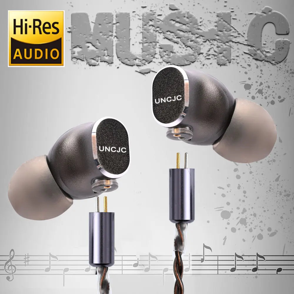 UNCJC Hi-Res Wired Earphone Type C Earbuds Built-in USB-C DAC Twisted Pair 2 Pin Cable IEM Headphones Hires Audio with Mic