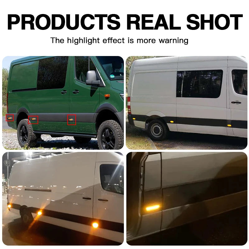 2PCS LED Side Marker Lights Canbus For Mercedes-Benz Sprinter W906 2006 2007-up For VW CRAFTER 2006 2007-2017 Turn Signal Lamps