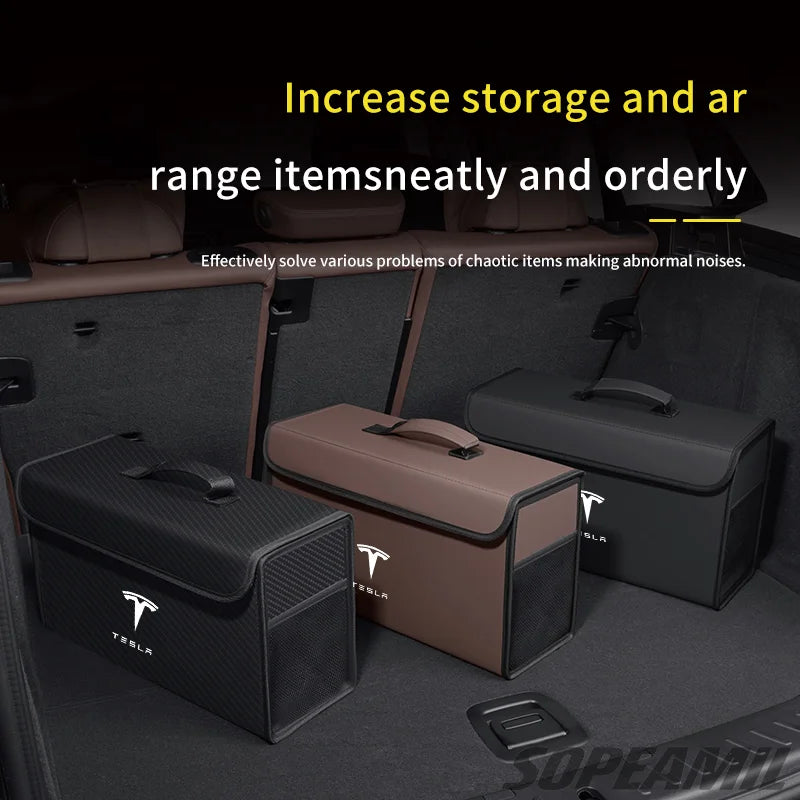 For Tesla Model 3 Model Y Model X Model S Roadster Car Organizer Trunk Storage Bag Auto Multiues Storage Box Stowing Tidying Box