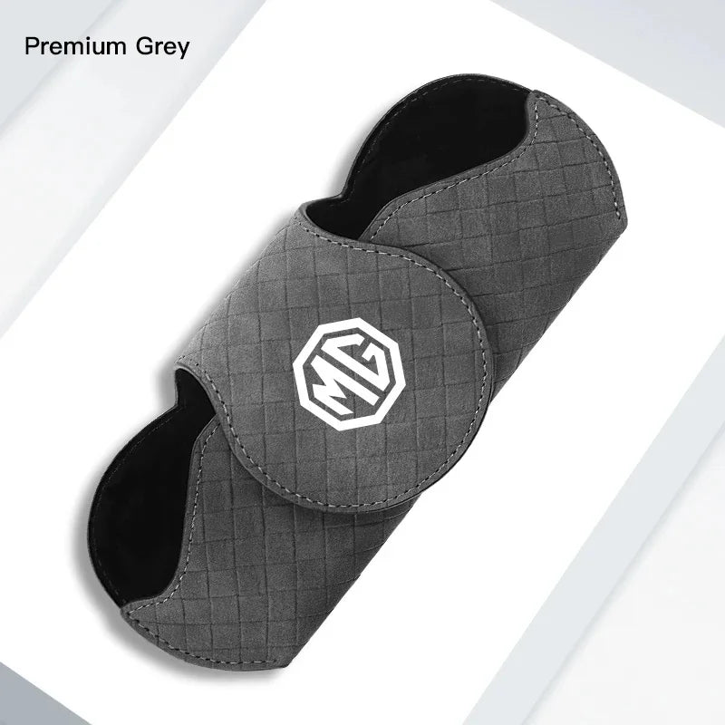 1Pc Woven Suede Car Sun Visor Sunglasses Holder for MG ZS EV HS EHS PHEV MG3 MG4 MG5 MG6 MG7 GT Dual Slot Eyeglass Storage Case