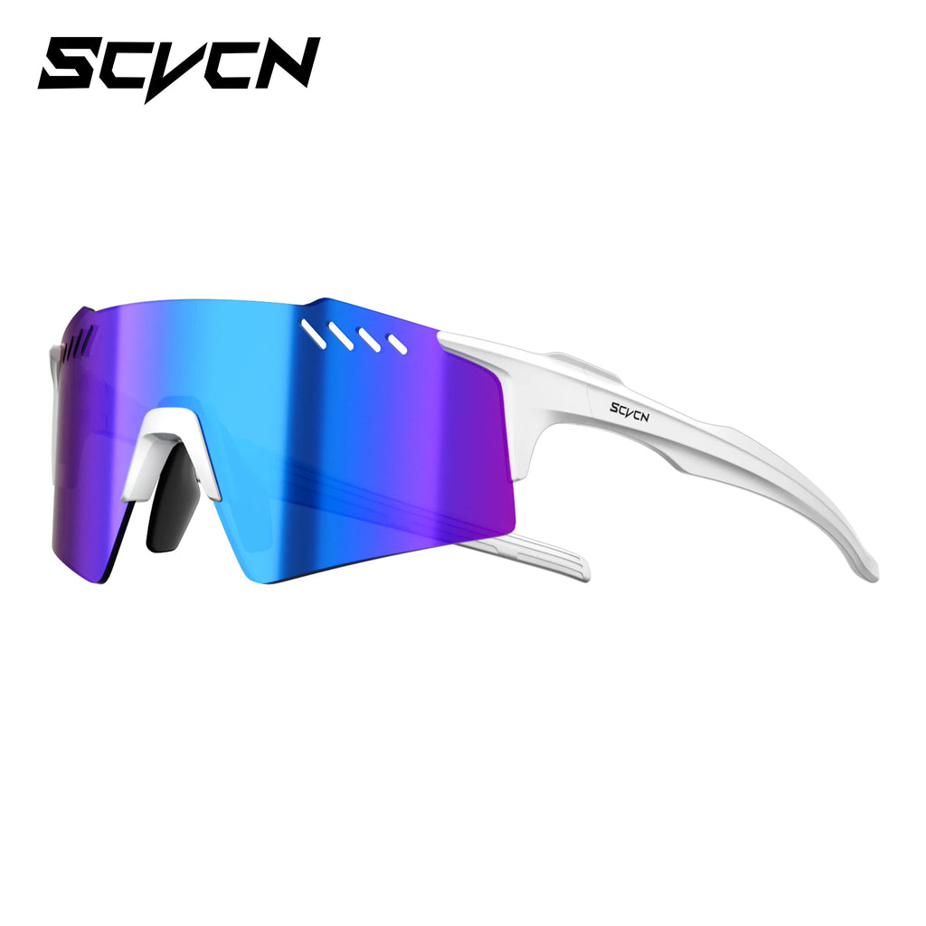 SCVCN Hiking Eyewear Fashion Rimless Cycling Glasss Outdoor Sports Running Drving Sunglasses for Men Goggles Mtb Bicycle 1 Lens