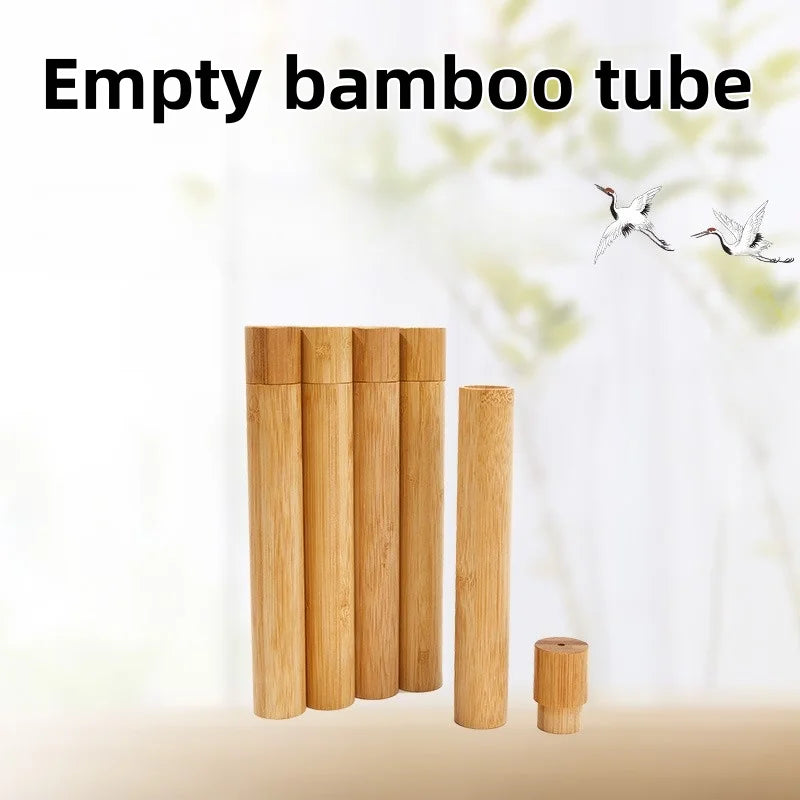 Eco-friendly Bamboo Toothbrush Holder,21cm Portable Travel Storage Box, Standing Conical Tube for Oral Hygiene Daily Outdoor Use