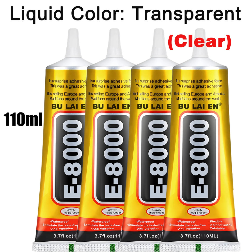 15/25/50/110ml E8000 Glue 110ml  Mobile Phone Screen Repair High-Strength Transparent Super Screen Border Adhesive Glass Jewelry DIY Crafts Universal Touch Screen Tools.
