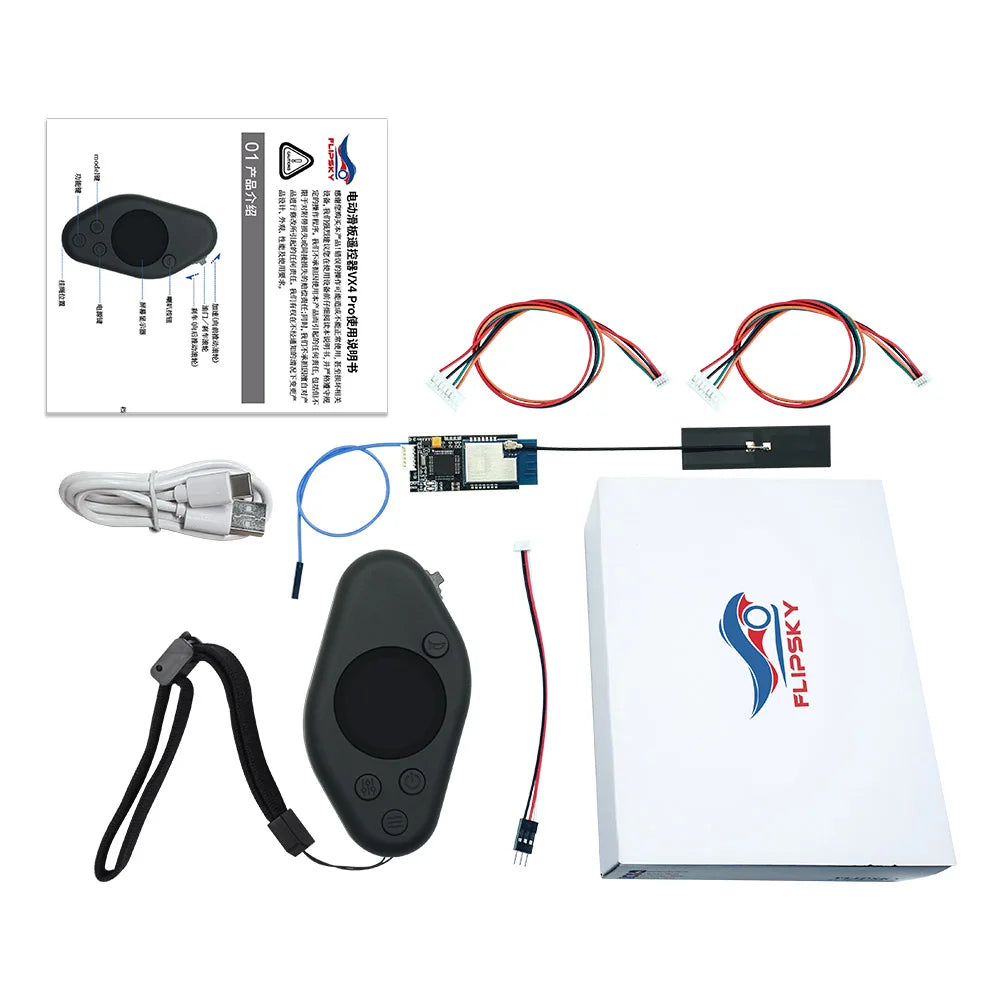 Flipsky Hall Sensor Throttle Remote Controller VX4 PRO Self-Contained Feature Buttons Color Display Eskate Remote