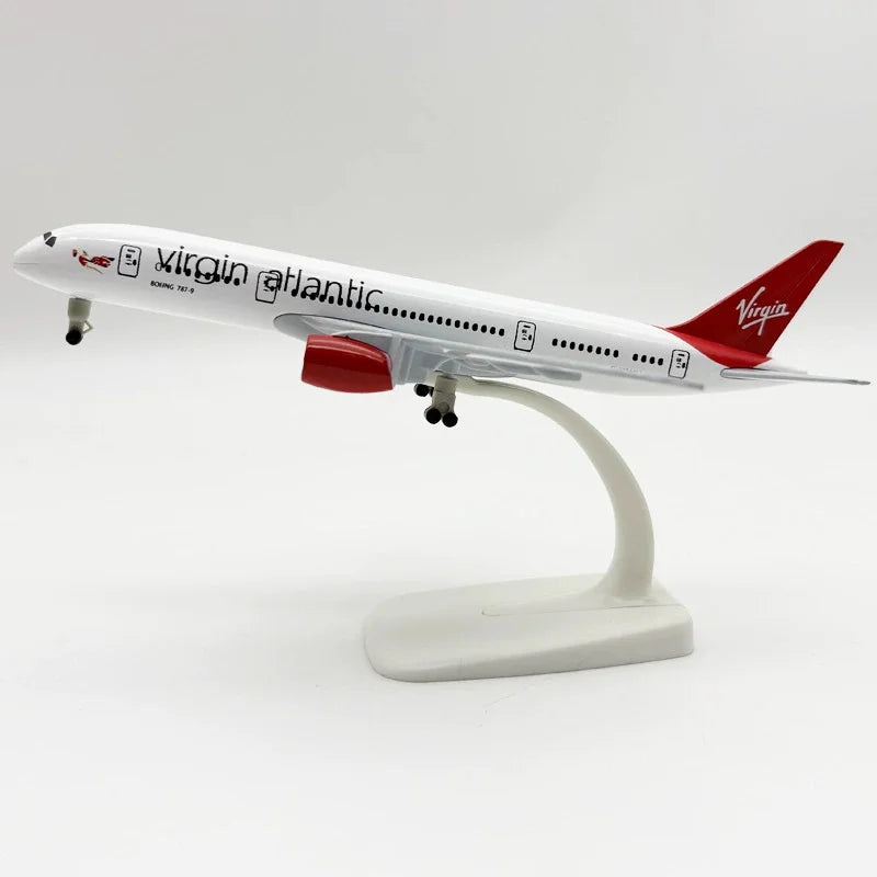 20cm Virgin Atlantic B787 Airline Model Plane Alloy Metal Die-Cast Airplane Souvenir Hobby Collection Toy Planes Scale Aircraft