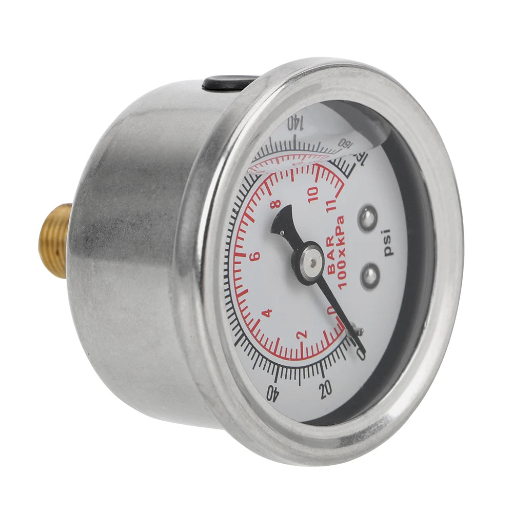 Liquid 0-160 psi 1/8 NPT for Auto Oil Press Gauge Liquid Universal Tester Monitoring System Fuel Pressure Gauge Meter