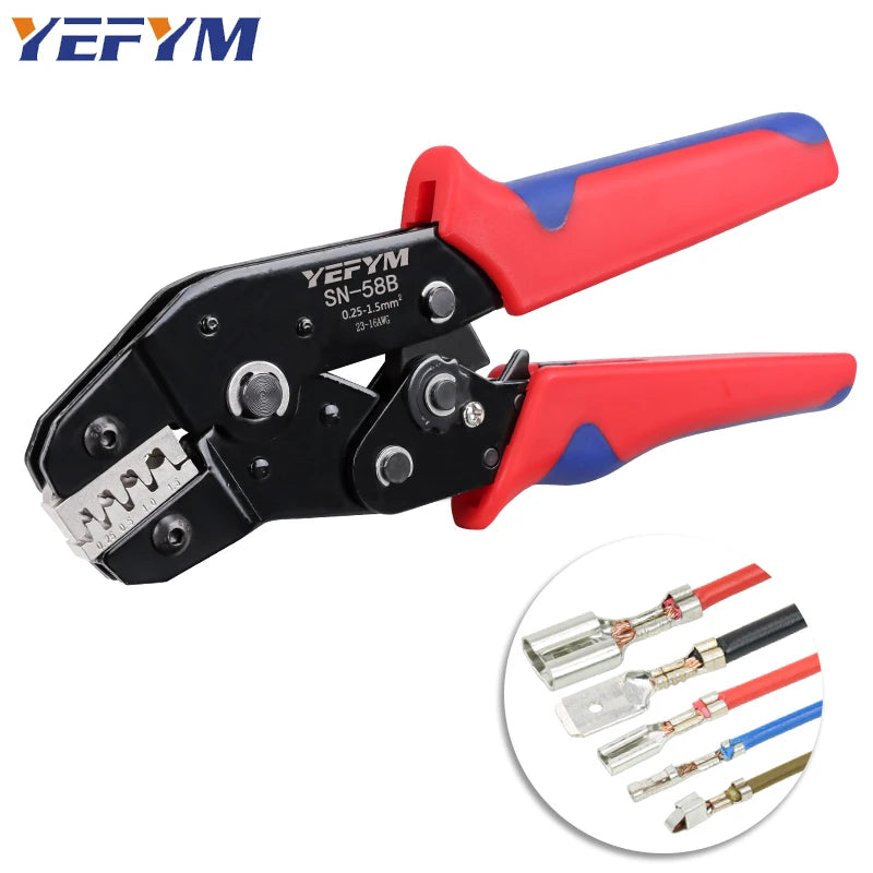Non-insulated Open Barrel Crimping Tool SN-58B 23-16 AWG /0.25-1.5mm², Dupont Molex JST TE Terminals & EPC PCIE SATA Pins