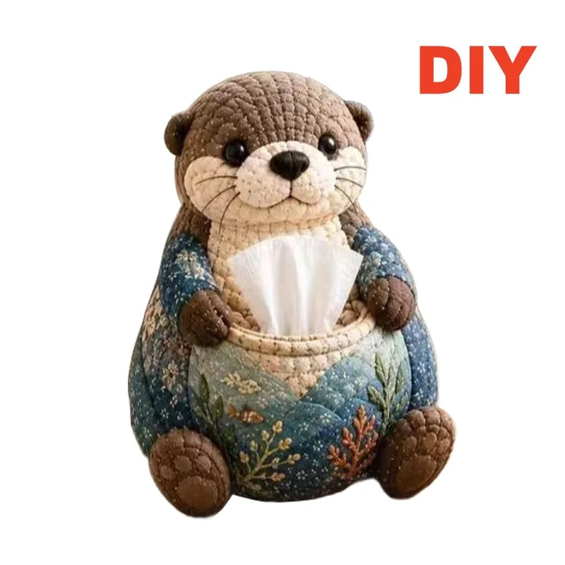 DIY Patchwork Tissue Box Cover Kit Precut Cloth Sewing Thread Tools Handmade Napkin Holder Craft Hobby Home Table Decor Gift
