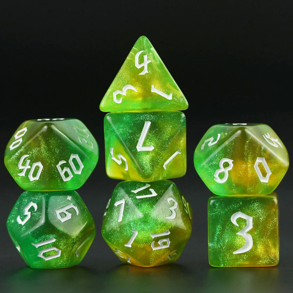 Iridescent Glitter RPG Polyhedral Dice Set for DND Game Dungeon and Dragons Table Board Roll Playing Games