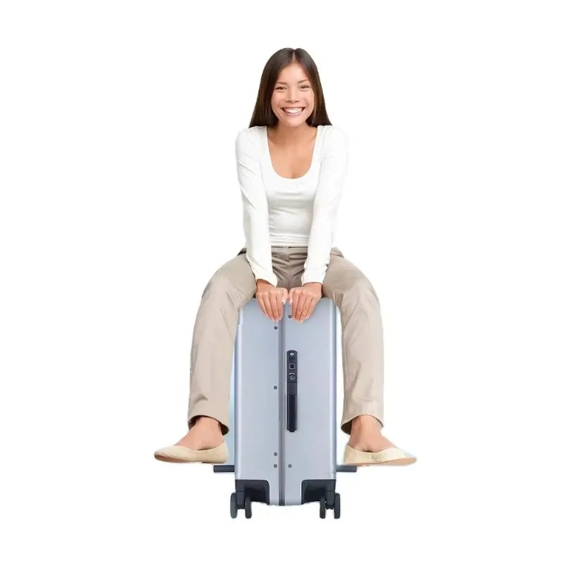 2025Smart Carry On Valise Remote Control Riding Luggage Trolley Travel Luggage Automatic Follow Traveler Suitcase