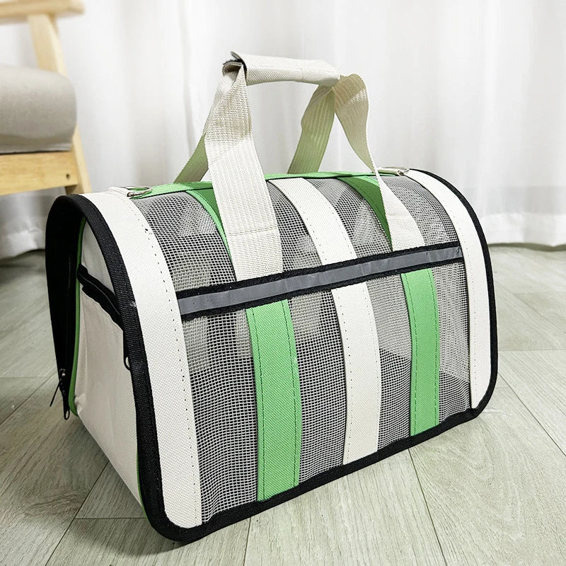 Pet Carrying Bag Outing Portable Cat Dogs Handbag Foldable Small to Medium Dog Cage Mesh Handbag