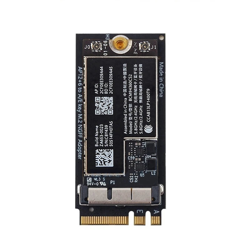 BCM94360CS2 Dual Band Wifi Card + NGFF M.2 Key A/E Adapter Card WIFI BT 4.0 802.11Ac Card for 11Inch A1465 13Inch A1466-A73M