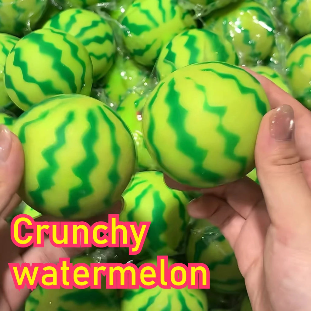 Crunchy Watermelon Squishy Stress Ball Fidget Toy Squeeze Toy Round Blocks Filled ASMR Anti Stress Release Hand Relax Gift Toy