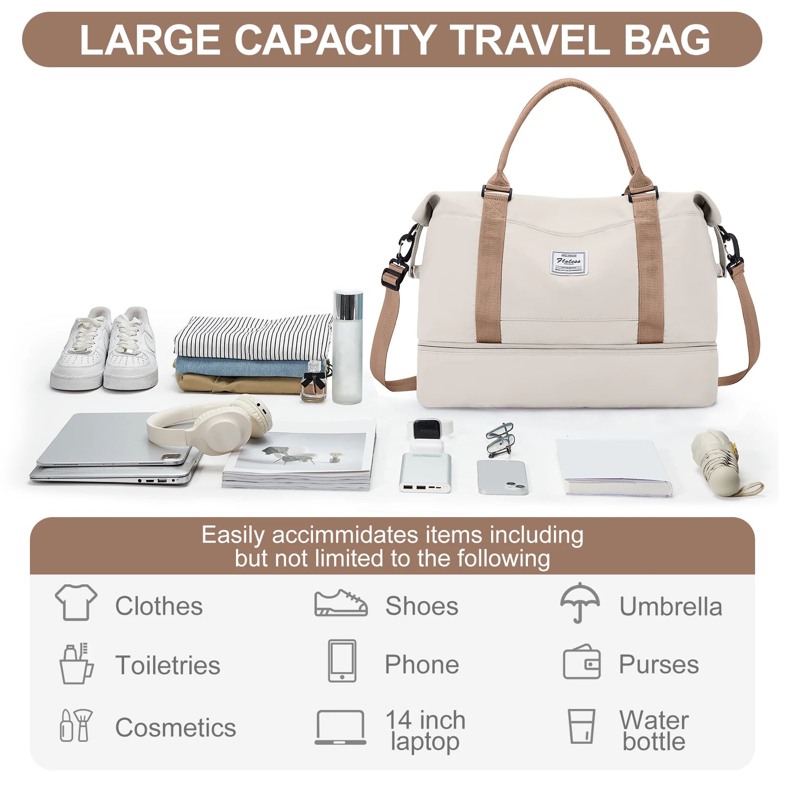 Sports Bag, Hand Luggage Travel Bag Weekender Backpack, Hospital Clinical Birth Bag For Women, Carry on Luggage,Travel Bag Large