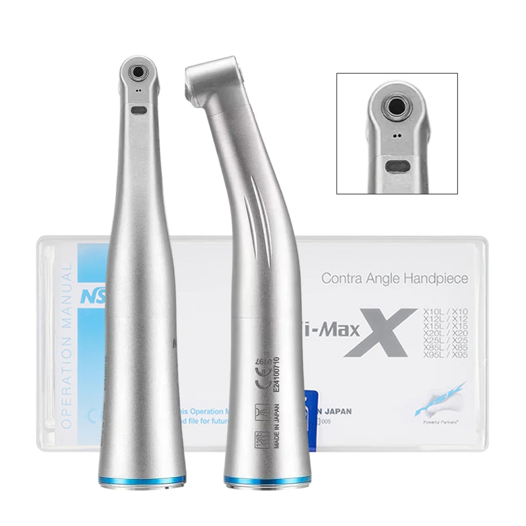 NSK Red Rings Ti Max X95L contraangulo Dental 1:5 Increasing Speed Handpiece Against Contra Angle LED Optic Fiber Quattro Spray