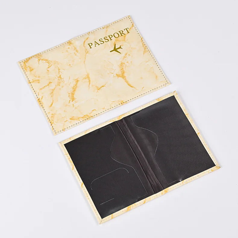 Macaron Color Marble Pattern Passport Covers Ultra-thin Document Holder Travel Passport Holder ID Card Covers Travel Accessories