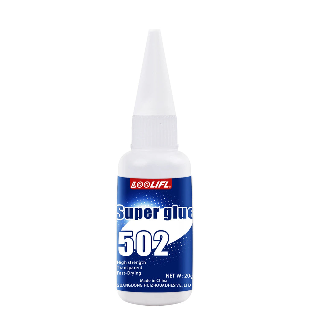 LOOLIFL20G 502 Super Glue Cyanoacrylate Instant Quick-Dry Adhesive Strong Bond for Metal Wood Plastic Rubber Glass Leather1-5PCS