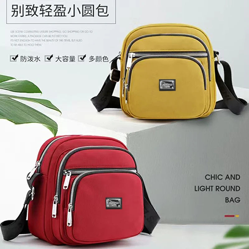 Daily Wear Slim Multi-layer Shoulder Bag Adjustable Wide Strap, Simple Solid Color Crossbody for Ladies Casual Street Matching
