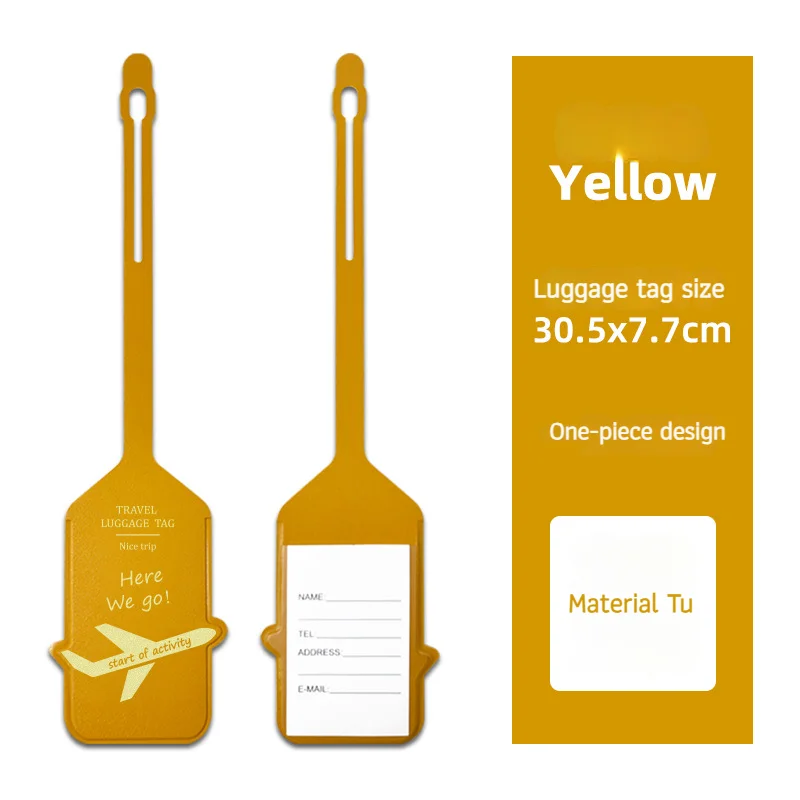 Hot Stamping Airplane Luggage Tag - PU Leather Travel Baggage Identifier with Contact Info Card