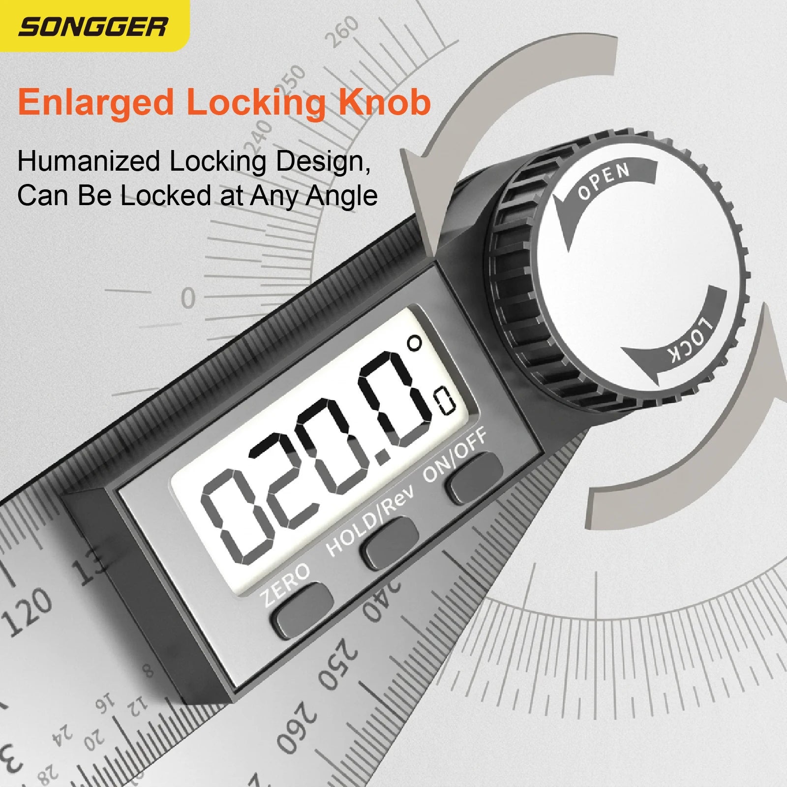 Digital Angle Finder LCD Digital Protractor 360 Degree Angle Gauge Electronic Inclinometer 7 Inch 200mm Precision Angle Tool