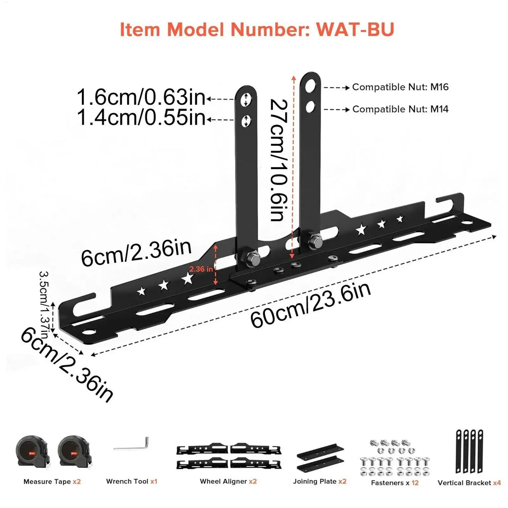 2pcs Car Wheel Alignment Tool With 2 Measuring Tapes Adjustable Auto Wheel Leveling Aligner Heavy Duty Wheel Balancing Plates