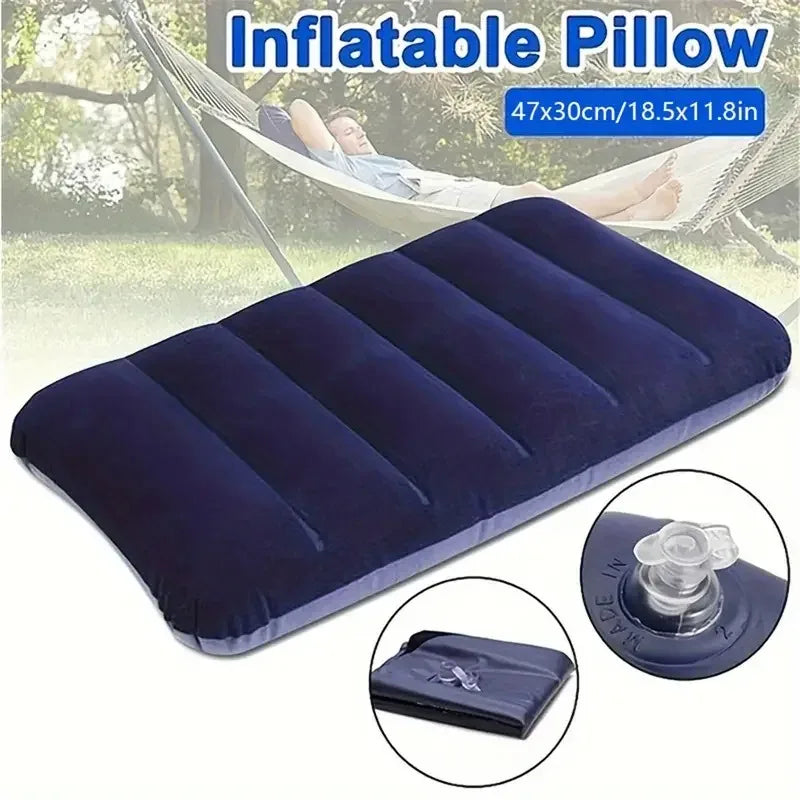 Air Cushion Pillows Outdoor Camping Folding Square Lnflatable Pillows Travel Backrest Plane Head Rest Pillow Camping